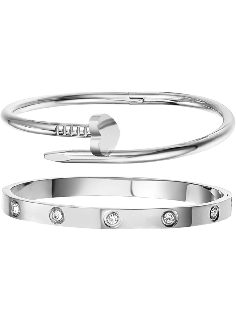 Stainless steel Nail Bangle Bracelet